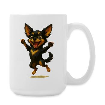 Chien de dessin animé Chihuahua joyeux - Grande tasse 440 ml - blanc - Droite