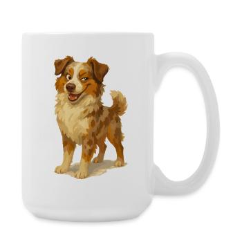 Dessin animé de berger australien coquin - Grande tasse 440 ml - blanc - Droite