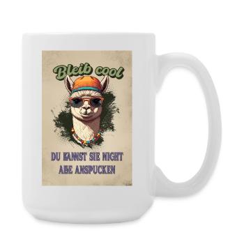 Llama Saying - Restez cool, chemise amusante drôle - Grande tasse 440 ml - blanc - Droite