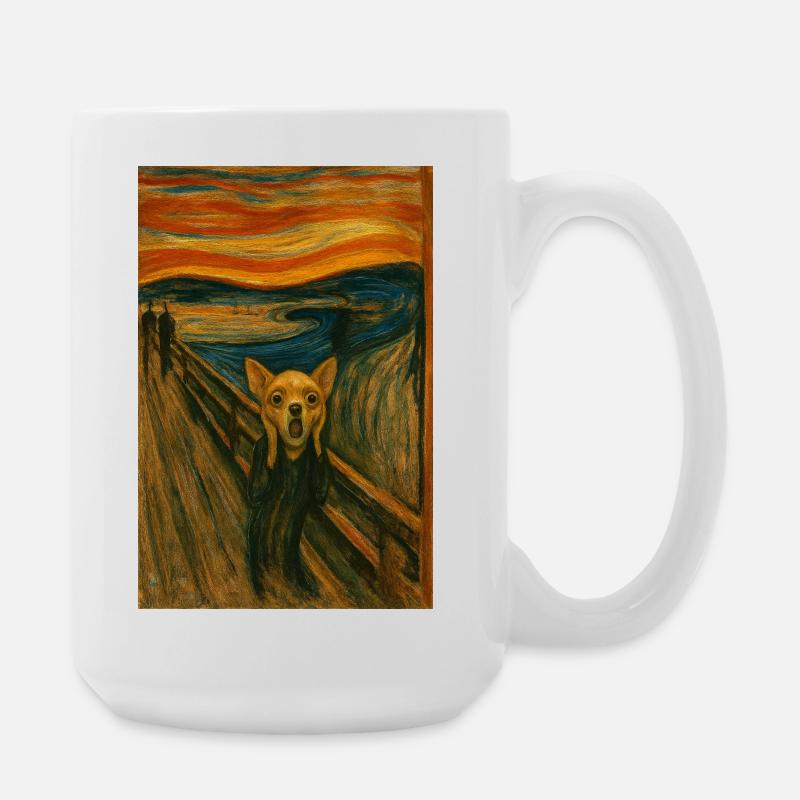 Dread dog on the coastal path - Large Mug 440 ml - white