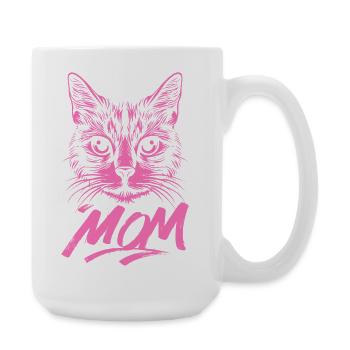 Chat Maman Chat Rose Chaton Chat Maman - Grande tasse 440 ml - blanc - Droite