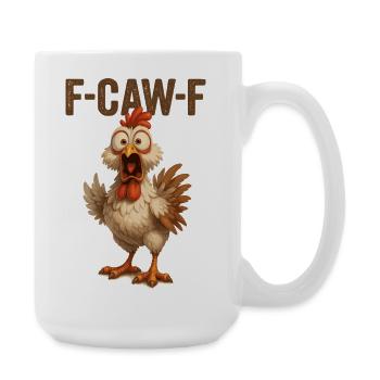 F Caw F Huhn - Große Tasse 440 ml - Weiß - Rechts