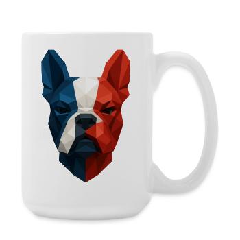 French Bulldog Blue White Red - Large Mug 440 ml - white - Right