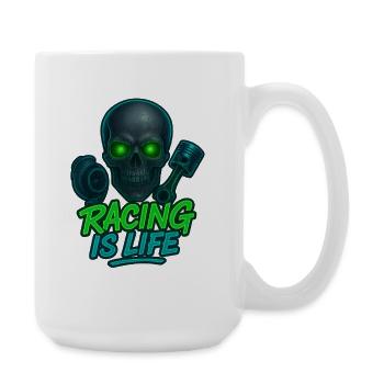 Racing Is Life Skull Neon - Large Mug 440 ml - white - Right