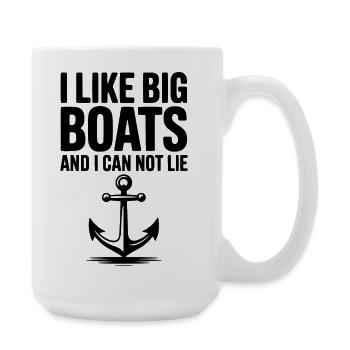 I Like Big Boats and I Can Not Lie - Large Mug 440 ml - white - Right