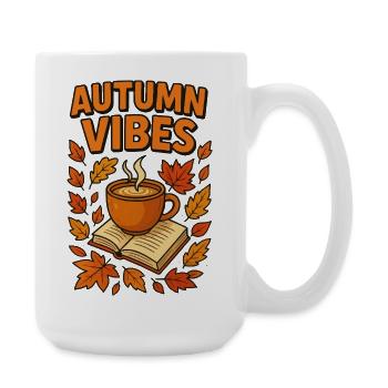 Ambiance automnale café et livre - Grande tasse 440 ml - blanc - Droite