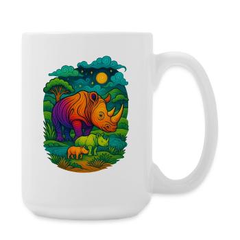 Rainbow Rhino - Large Mug 440 ml - white - Right