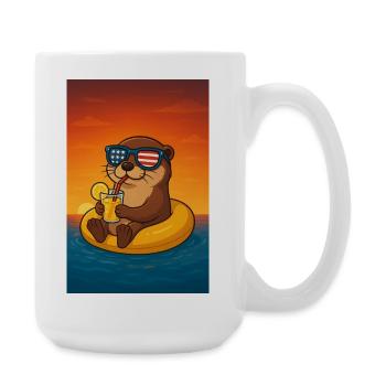 Monterey Bay Aquarium Otter Shirt Otter Shirt Meer - Große Tasse 440 ml - Weiß - Rechts