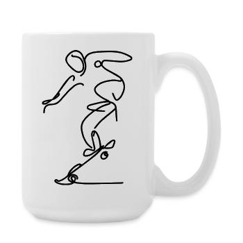 Skateboarder Sketch - Large Mug 440 ml - white - Right