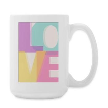 LOVE  Pastell  - Große Tasse 440 ml - Weiß - Rechts