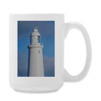 St Marys Lighthouse Close Up - Large Mug 440 ml - white - Right
