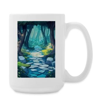 Illustration of a Forest Landscape - Large Mug 440 ml - white - Right
