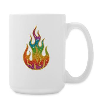 Incendie | Flamme arc-en-ciel Splendeur scintillante - Grande tasse 440 ml - blanc - Droite