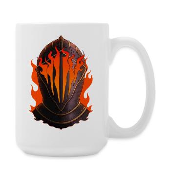 Flaming Knight Helmet - Large Mug 440 ml - white - Right