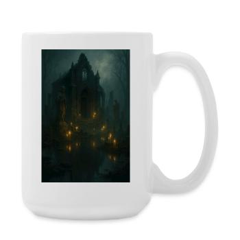 Gothic ruin by moonlight - Large Mug 440 ml - white - Right
