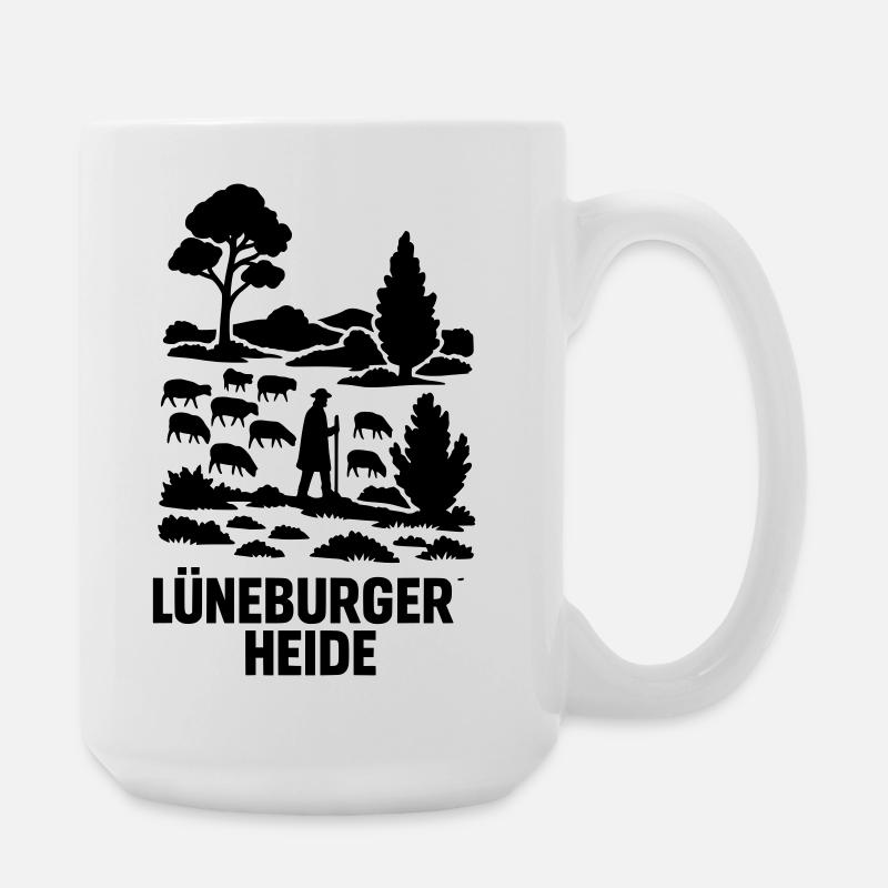 Lüneburger Heide Schäfer Heidschnucken Idylle - Große Tasse 440 ml - Weiß