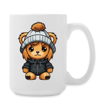 Lion Winter Animal Baby Comic - Large Mug 440 ml - white - Right