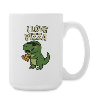 I Love Pizza Dino - Große Tasse 440 ml - Weiß - Rechts