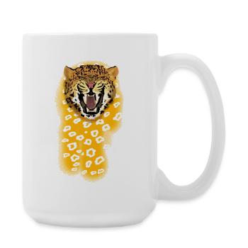 Brüllender Leopard - Große Tasse 440 ml - Weiß - Rechts