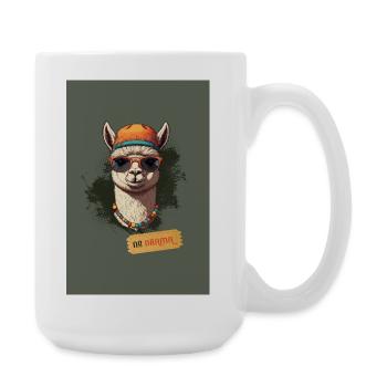No Drama Llama – Cool Retro Style - Große Tasse 440 ml - Weiß - Rechts