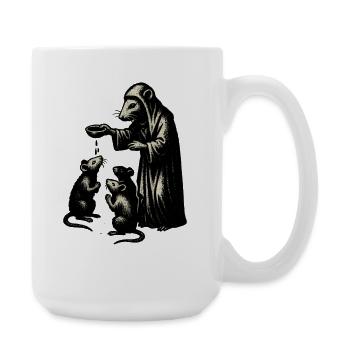 Pestdoktor und Ratten – Vintage - Große Tasse 440 ml - Weiß - Rechts