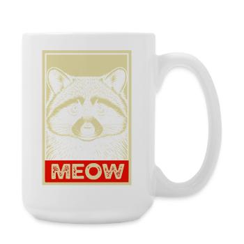 Funny Raccoon Vintage Disguise Cat - Große Tasse 440 ml - Weiß - Rechts