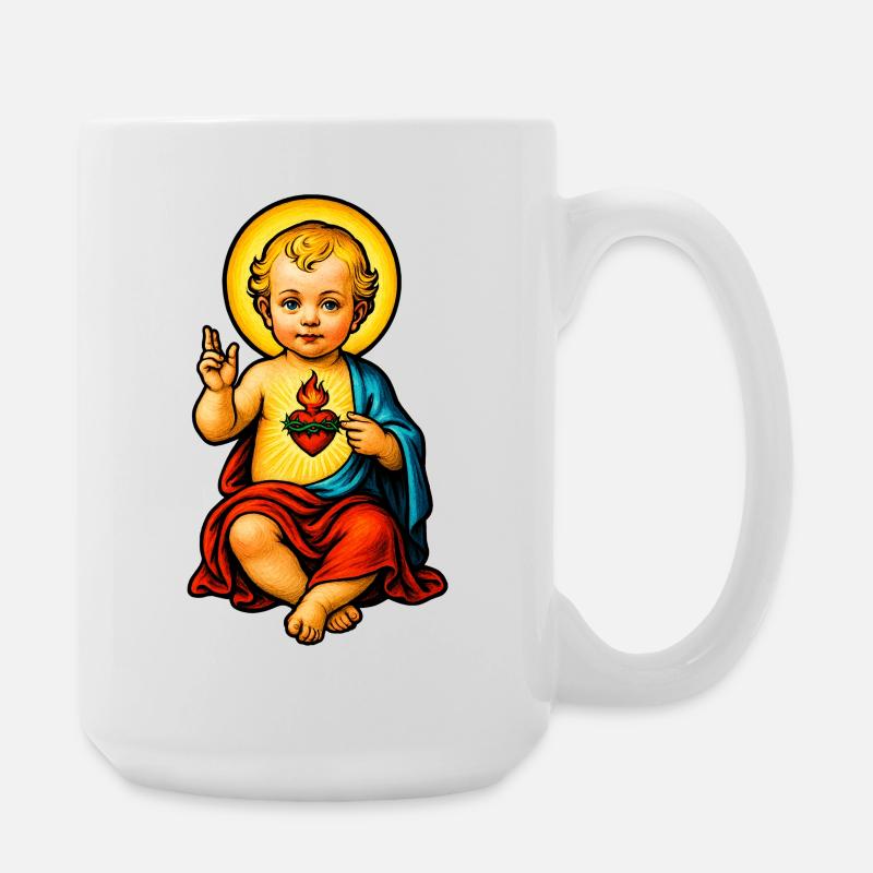Heiliger Herzjunge Illustration - Große Tasse 440 ml - Weiß