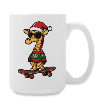 Girafe Noël Drôle - Grande tasse 440 ml - blanc - Droite