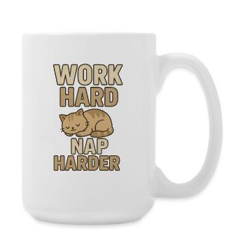 Work Hard Nap Harder - Large Mug 440 ml - white - Right