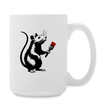 Rodent with Red Brush | Personalize - Large Mug 440 ml - white - Right