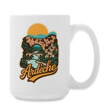 Ardèche Frankreich Natur Illustration - Große Tasse 440 ml - Weiß - Rechts