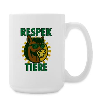 Respek Tiere Pferd mit Sonnenbrille - Große Tasse 440 ml - Weiß - Rechts