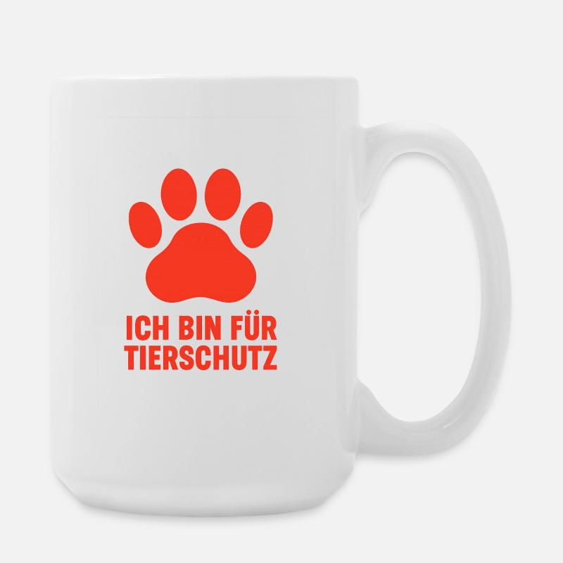 Paw Print Animal Welfare Message - Large Mug 440 ml - white