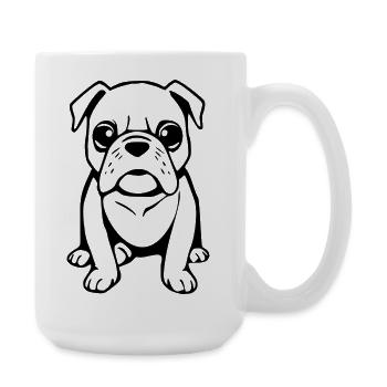 Bulldogge Hunde Shirt Geschenk  - Große Tasse 440 ml - Weiß - Rechts