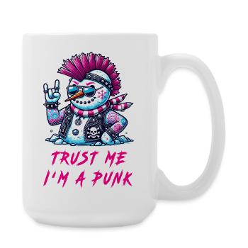 Punk Schneemann – Trust Me - Große Tasse 440 ml - Weiß - Rechts
