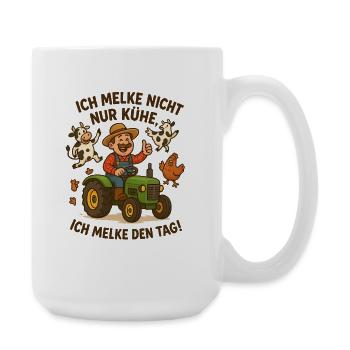 The farmer doesn't just milk the cows - Large Mug 440 ml - white - Right