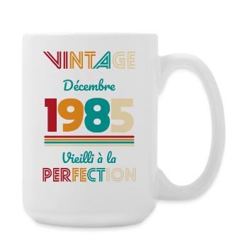 Anniversaire 40 ans - Vintage - Décembre 1985 - Grande tasse 440 ml - blanc - Droite