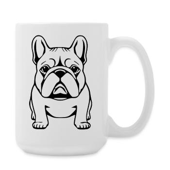 personalisiertes Bulldoggen Geschenk T-shirt Hunde - Große Tasse 440 ml - Weiß - Rechts