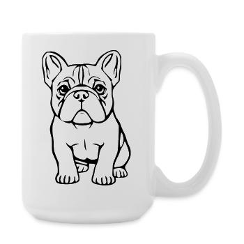 personalisiertes Bulldoggen Hunde T-shirt Geschenk - Große Tasse 440 ml - Weiß - Rechts
