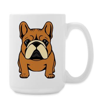 personalisiertes Bulldoggen Geschenk T-shirt Hunde - Große Tasse 440 ml - Weiß - Rechts