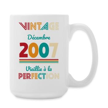 18 Year Anniversary - Vintage - December 2007 - Large Mug 440 ml - white - Right
