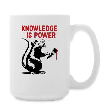Wissen ist Macht – Rattenkunst - Große Tasse 440 ml - Weiß - Rechts