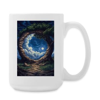Illustration of a fantasy landscape - Large Mug 440 ml - white - Right