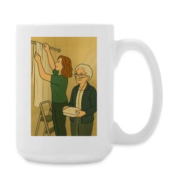 Putzzeit - Große Tasse 440 ml - Weiß - Rechts
