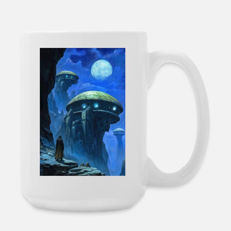 Science fiction landscape - Large Mug 440 ml - white