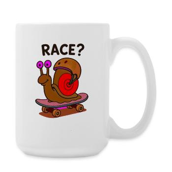 COURSE? Escargot sur skateboard - Grande tasse 440 ml - blanc - Droite