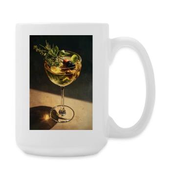 Kräuter Cocktail Glas Stillleben - Große Tasse 440 ml - Weiß - Rechts