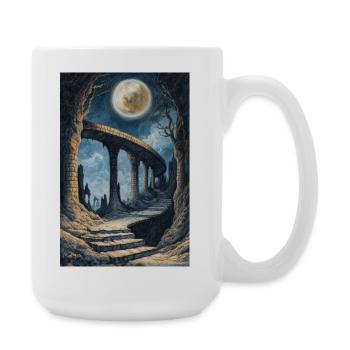 Dark fantasy illustration - Large Mug 440 ml - white - Right