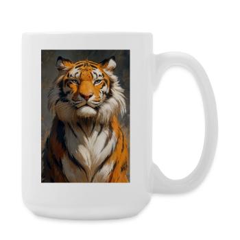 Illustration of a tiger - Large Mug 440 ml - white - Right
