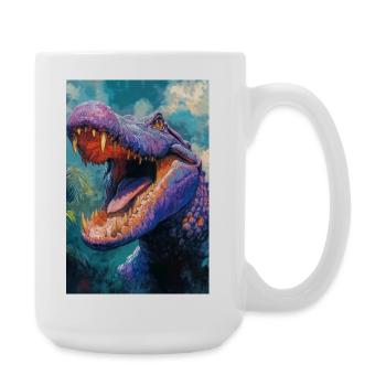 Illustration of a crocodile - Large Mug 440 ml - white - Right